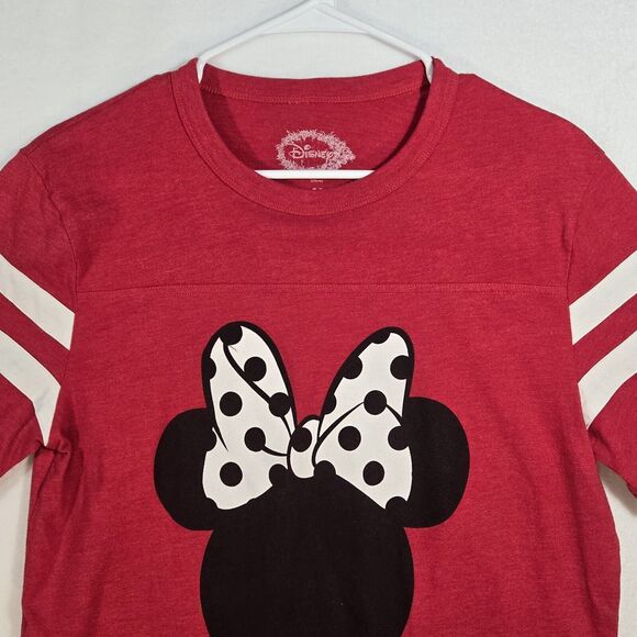 Disney Top Womens Red Minnie Mouse Round Neck Short Sleeve Graphic Size Medium - Picture 2 of 8